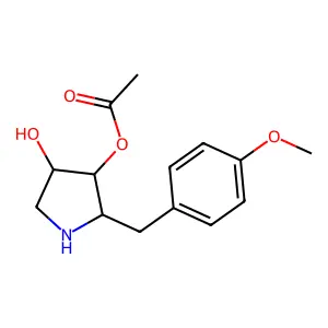 D-xylo-Pentitol, 1,4,5-trideoxy-1,4-imino-5-(4-methoxyphenyl)-, 3-acetate structure