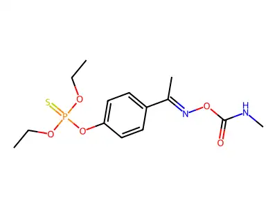 [1-(4-diethoxyphosphinothioyloxyphenyl)ethylideneamino] N-methylcarbamate structure