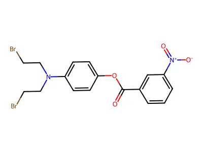 Phenol, p-(bis(2-bromoethyl)amino)-, m-nitrobenzoate structure