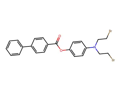 Phenol, p-(bis(2-bromoethyl)amino)-, p-phenylbenzoate structure