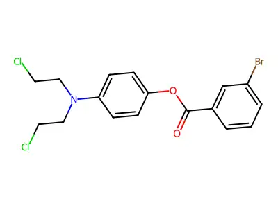 Phenol, p-(bis(2-chloroethyl)amino)-, m-bromobenzoate structure