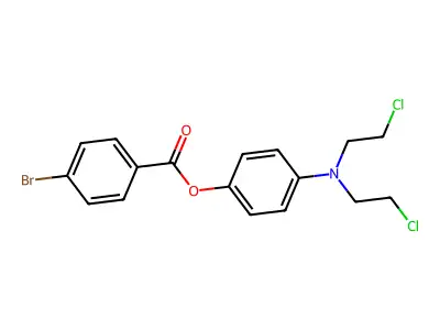 Phenol, p-(bis(2-chloroethyl)amino)-, p-bromobenzoate structure