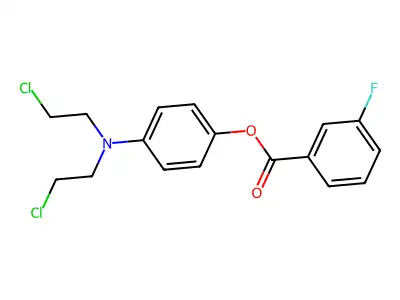 Phenol, p-(bis(2-chloroethyl)amino)-, m-fluorobenzoate structure