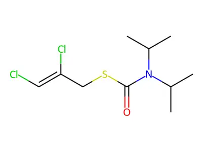 S-(2,3-dichloroprop-2-enyl) N,N-di(propan-2-yl)carbamothioate structure