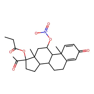 11-(Nitrooxy)-3,20-dioxopregna-1,4-dien-17-yl propanoate structure
