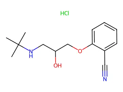 Tert-butyl-[3-(2-cyanophenoxy)-2-hydroxypropyl]azanium;chloride structure