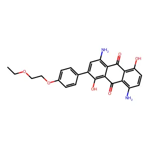 9,10-Anthracenedione, 4,8-diamino-2-[4-(2-ethoxyethoxy)phenyl]-1,5-dihydroxy- structure