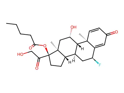 6-Fluoro-11,21-dihydroxy-3,20-dioxopregna-1,4-dien-17-yl pentanoate structure