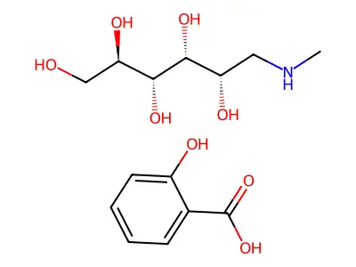 Glucitol, 1-deoxy-1-(methylamino)-, salicylate (salt), D- structure
