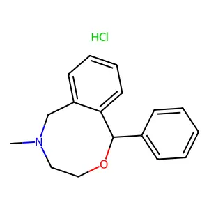 5-methyl-1-phenyl-3,4,5,6-tetrahydro-1H-2,5-benzoxazocin-5-ium chloride structure