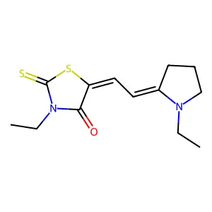 3-Ethyl-5-((1-ethylpyrrolidin-2-ylidene)ethylidene)-2-thioxothiazolidin-4-one structure