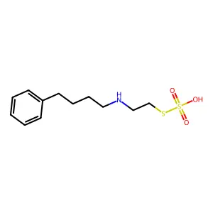 Ethanethiol, 2-(4-phenylbutyl)amino-, hydrogen sulfate (ester) structure