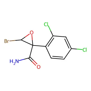 3-Bromo-2-(2,4-dichlorophenyl)oxirane-2-carboximidic acid structure