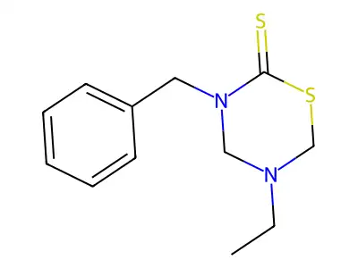 2H-1,3,5-Thiadiazine-2-thione, tetrahydro-5-ethyl-3-(phenylmethyl)- structure
