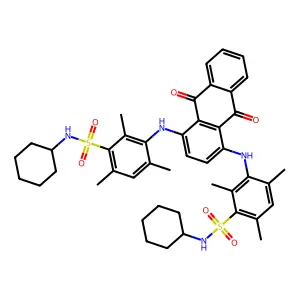 4,4'-(1,4-Anthraquinonylenediimino)bis(N-cyclohexyl-2-mesitylenesulfonamide structure