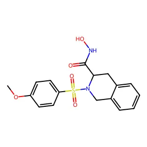 N-hydroxy-2-(4-methoxyphenyl)sulfonyl-3,4-dihydro-1H-isoquinoline-3-carboxamide structure