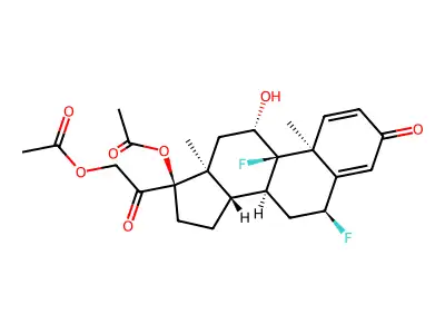 6,9-Difluoro-11-hydroxy-3,20-dioxopregna-1,4-diene-17,21-diyl diacetate structure
