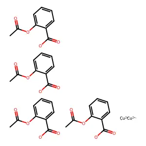 Copper, tetrakis[mu-[2-(acetyloxy)benzoato-kappaO:kappaO']]di- structure