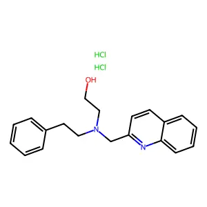 Quinoline, 2-((N-(2-hydroxyethyl)-N-phenethyl)amino)methyl-, dihydrochloride structure