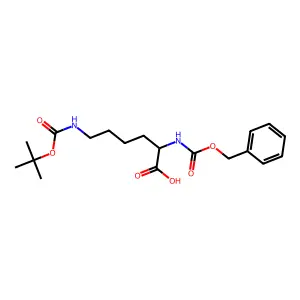 IN2-(benzyloxycarbonyl)-N6-(tert-butoxycarbonyl)-L-lysine structure
