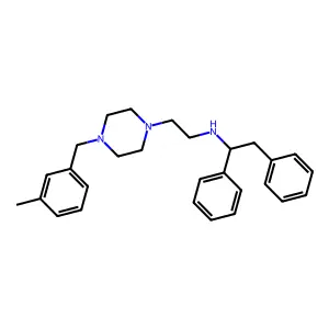Piperazine, 1-(2-(1,2-diphenylethylamino)ethyl)-4-(m-methylbenzyl)- structure