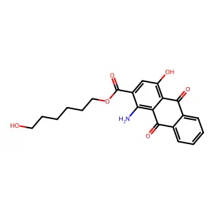 6-Hydroxyhexyl 1-amino-9,10-dihydro-4-hydroxy-9,10-dioxoanthracene-2-carboxylate structure