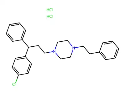 Piperazine, 1-(3-(p-chlorophenyl)-3-phenylpropyl)-4-phenethyl-, dihydrochloride structure