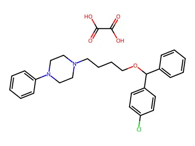 Piperazine, 1-(4-(alpha-(p-chlorophenyl)benzyloxy)butyl)-4-phenyl-, oxalate structure