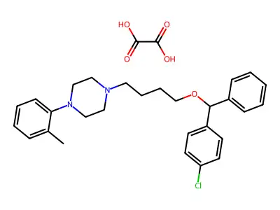 Piperazine, 1-(4-(alpha-(p-chlorophenyl)benzyloxy)butyl)-4-(o-tolyl)-, oxalate structure