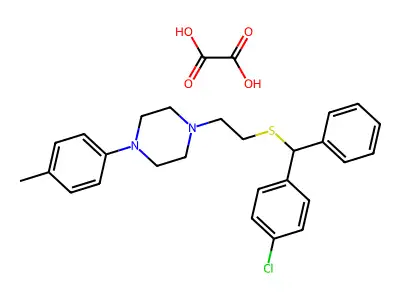 Piperazine, 1-(2-(alpha-(p-chlorophenyl)benzylthio)ethyl)-4-(p-tolyl)-, oxalate structure