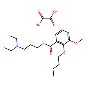 Benzamide, 2-butoxy-N-(3-diethylaminopropyl)-3-methoxy-, oxalate structure