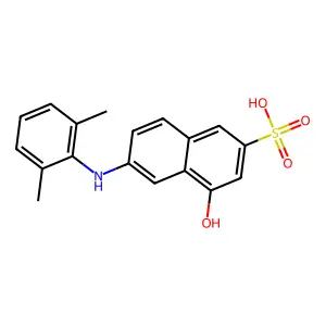 2-Naphthalenesulfonic acid, 6-((2,6-dimethylphenyl)amino)-4-hydroxy- structure