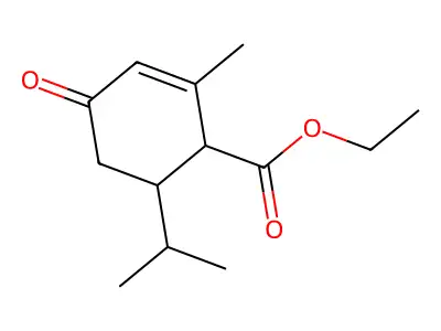 2-Cyclohexene-1-carboxylic acid, 2-methyl-6-(1-methylethyl)-4-oxo-, ethyl ester structure