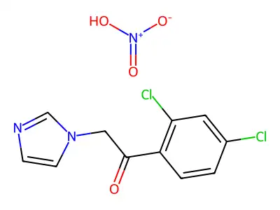 Acetophenone, 2',4'-dichloro-2-(1-imidazolyl)-, nitrate structure