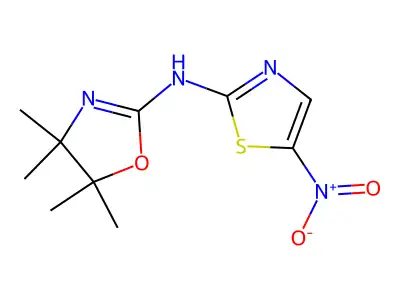 2-Oxazolamine, 4,5-dihydro-N-(5-nitro-2-thiazolyl)-4,4,5,5-tetramethyl- structure