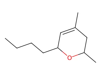 2H-Pyran, 6-butyl-3,6-dihydro-2,4-dimethyl- structure
