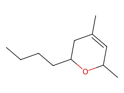 2H-Pyran, 2-butyl-3,6-dihydro-4,6-dimethyl- structure