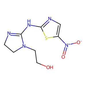 1-Imidazolidineethanol, 2-((5-nitro-2-thiazolyl)imino)- structure