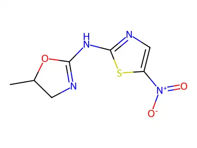 5-Methyl-N-(5-nitro-1,3-thiazol-2-yl)-4,5-dihydro-1,3-oxazol-2-amine structure