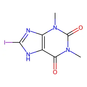 1H-Purine-2,6-dione, 3,7-dihydro-1,3-dimethyl-8-iodo- structure