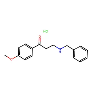 3-(Benzylamino)-1-(4-methoxyphenyl)propan-1-one--hydrogen chloride (1/1) structure