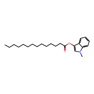 Tetradecanoic acid, 1-methyl-1H-indol-3-yl ester structure