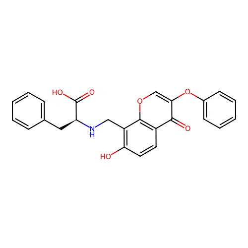 N-[(7-hydroxy-4-oxo-3-phenoxy-4H-chromen-8-yl)methyl]-L-phenylalanine structure