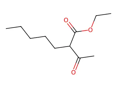 Heptanoic acid, 2-acetyl-, ethyl ester structure