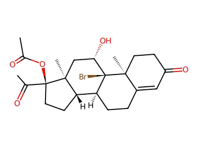 9-Bromo-11-hydroxy-3,20-dioxopregn-4-en-17-yl acetate structure