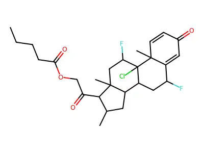9-Chloro-6,11-difluoro-16-methyl-3,20-dioxopregna-1,4-dien-21-yl pentanoate structure
