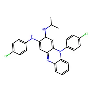 2-(p-Chloroanilino)-5-(p-chlorophenyl)-3,5-dihydro-3-(isopropylamino)phenazine structure