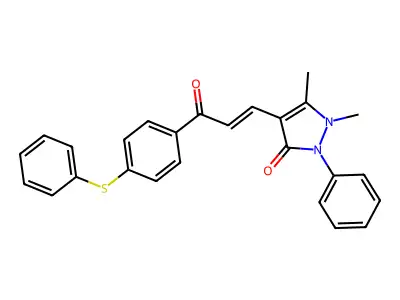 4-(2-(p-(Phenylthio)benzoyl)vinyl)antipyrine structure