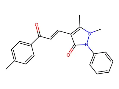 1,5-Dimethyl-4-[3-(4-methylphenyl)-3-oxoprop-1-enyl]-2-phenylpyrazol-3-one structure