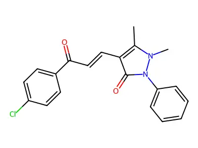 4-[3-(4-Chlorophenyl)-3-oxoprop-1-enyl]-1,5-dimethyl-2-phenylpyrazol-3-one structure